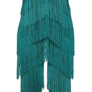 PLT Emerald Green Fringe Jumpsuit